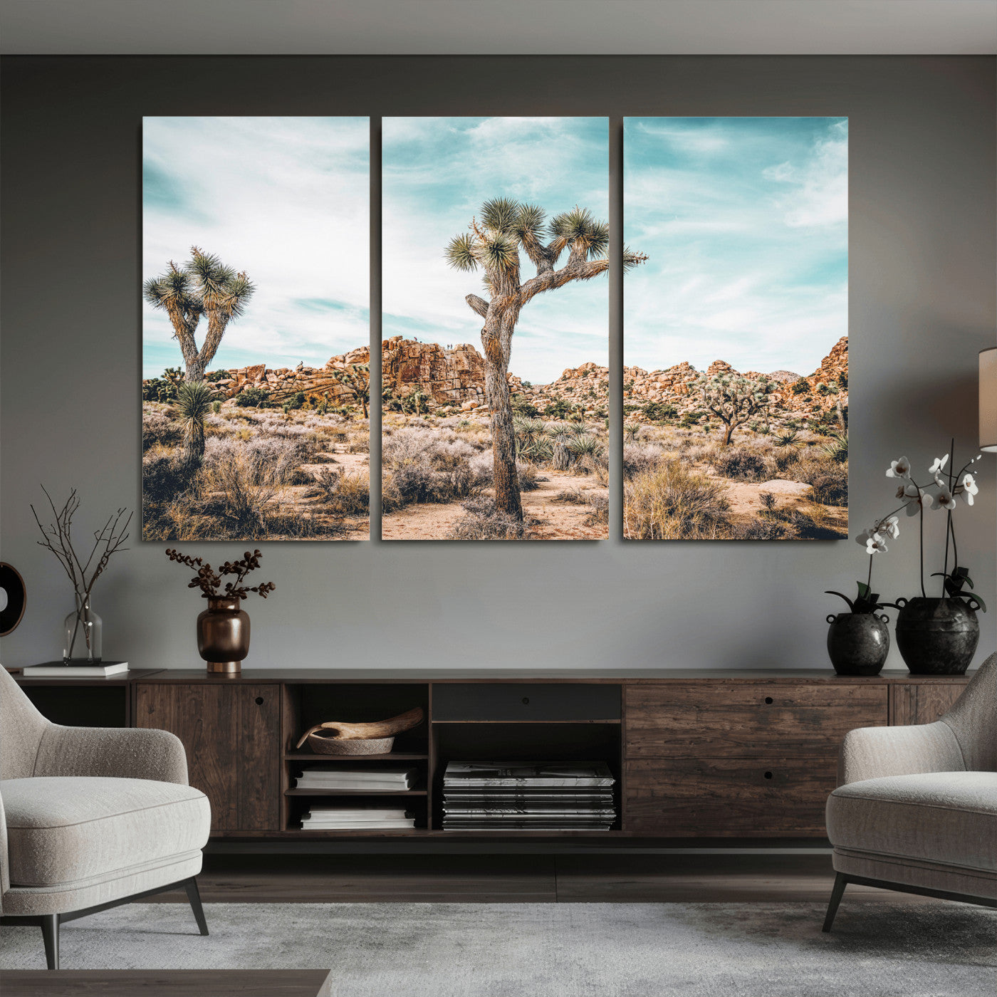 41451127-MGV-CV-36X24 - Joshua Tree National Park Canvas Wall Art Print, Desert Landscape Photography, Southwest Nature Decor - Ready to Hang