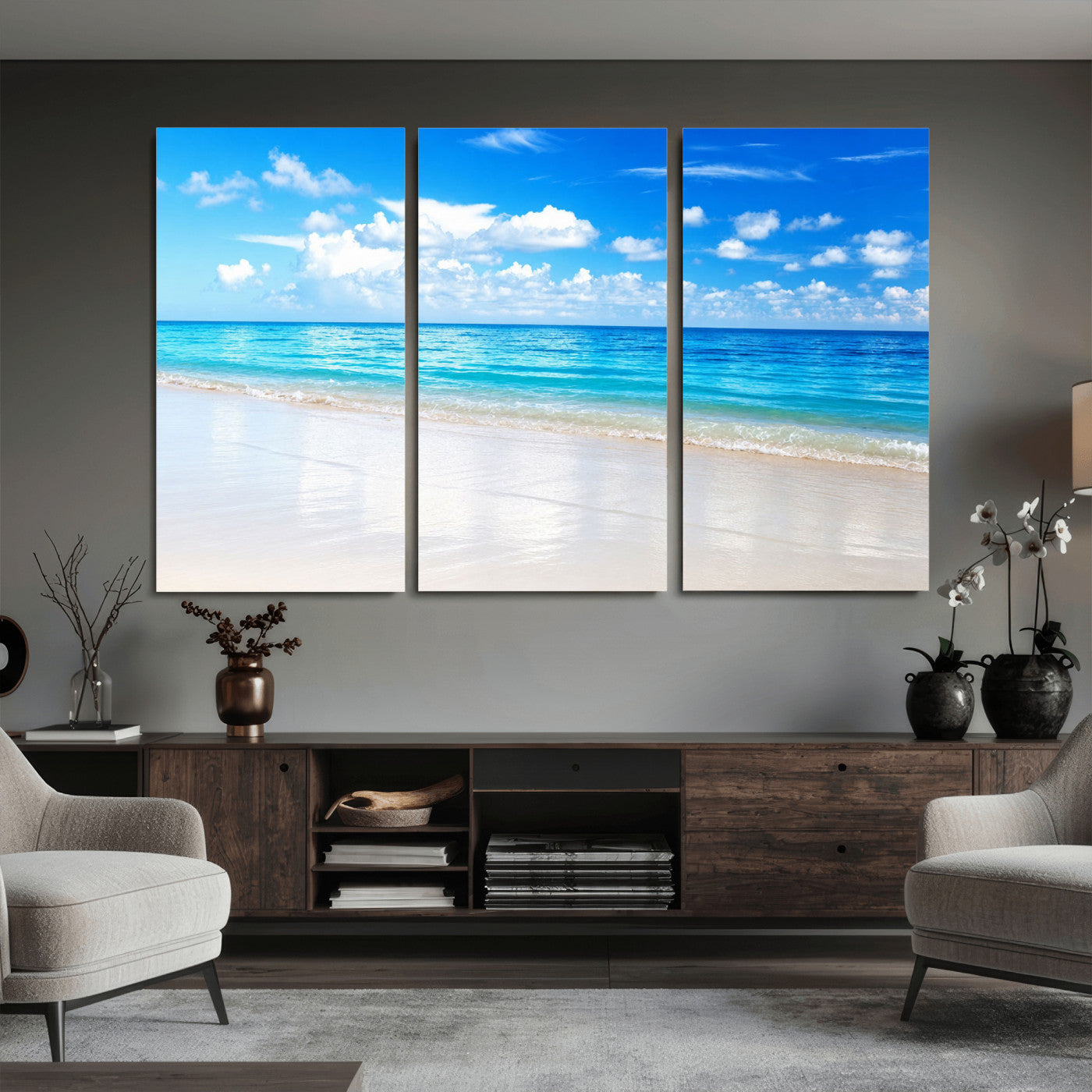 67491909-MGV-CV-36X24 - Tropical Beach Ocean Wall Art Canvas Print for Home Decor