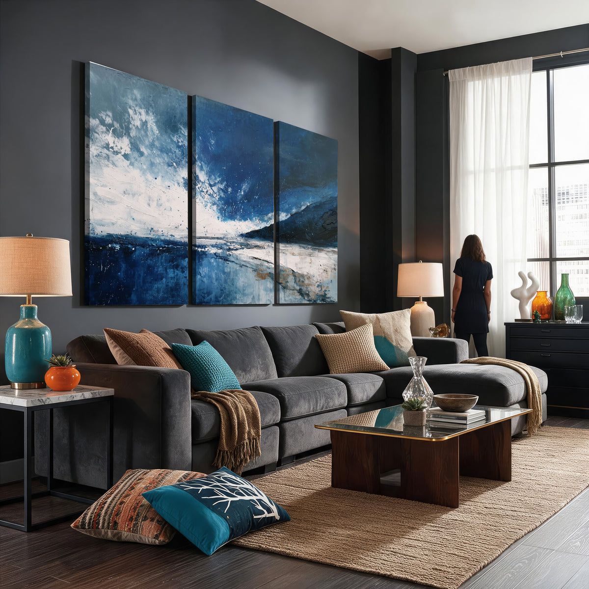 76136620-MGV-CV-36X24 - Extra Large Abstract Wall Art Canvas Print