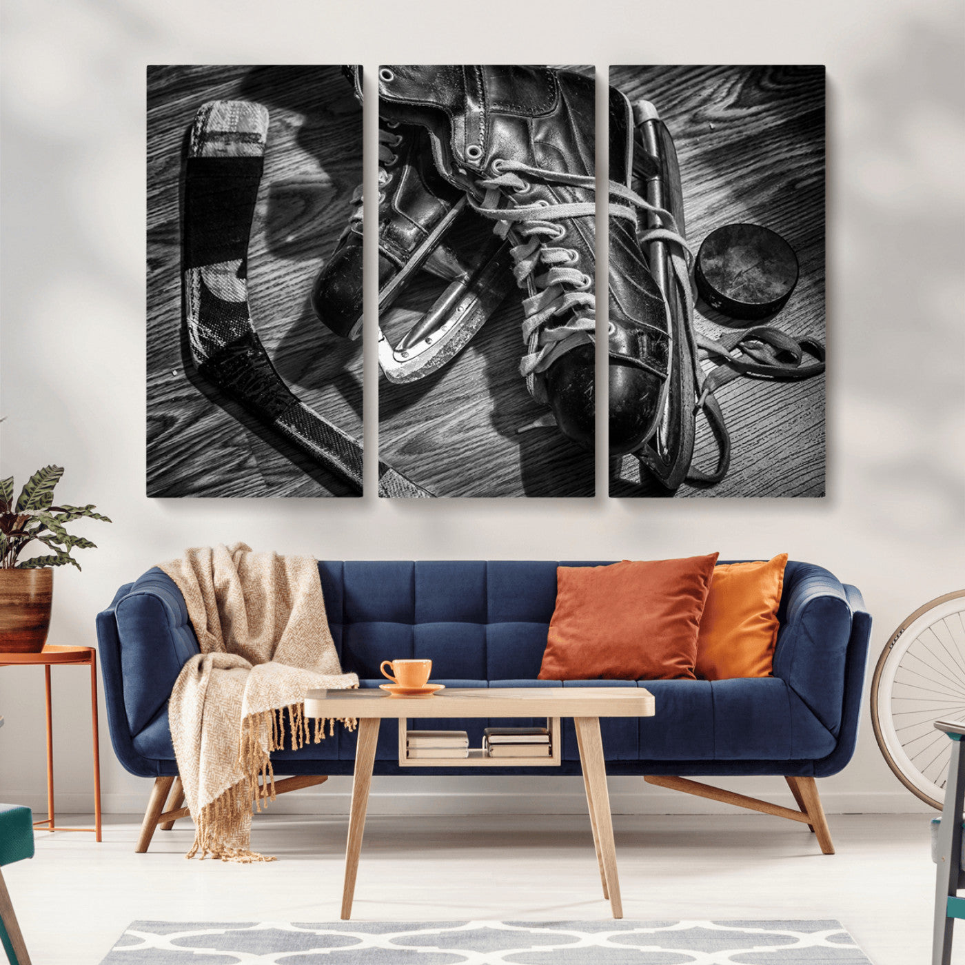20553-MGV-CV-36X24-Old Pair of Mens Skates Wall Art Canvas, Men Skates Wall Art Print