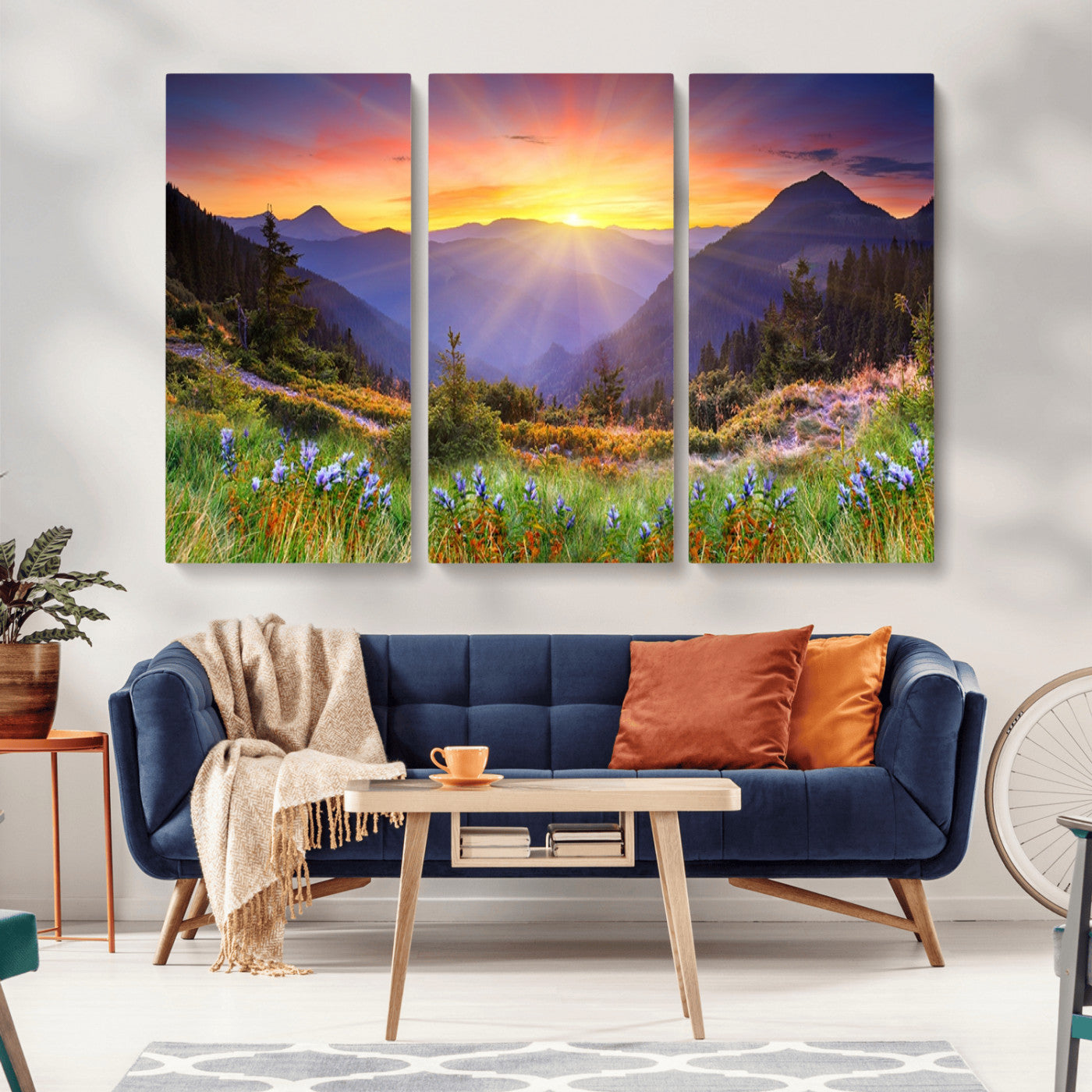 -Mountain and Spring Wall Art Canvas Print