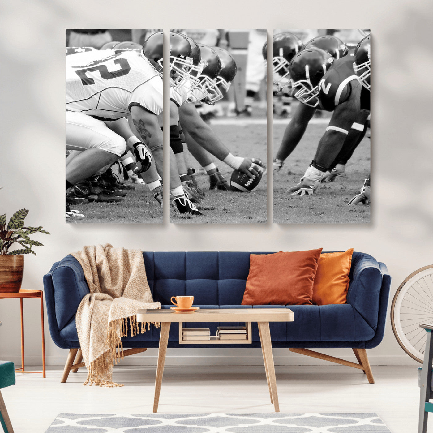 -American Football Player Wall Art Canvas Print