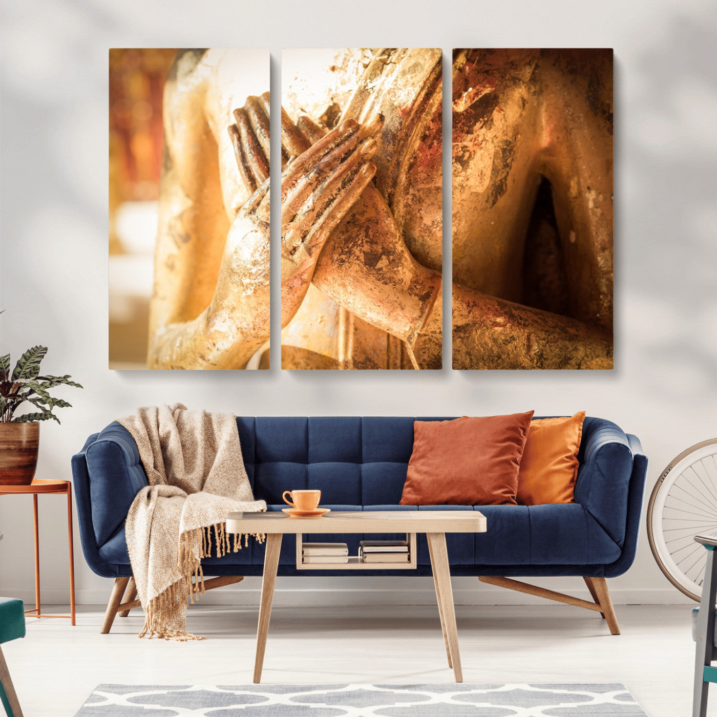 -Buddha Statue Hands Wall Art Canvas Print