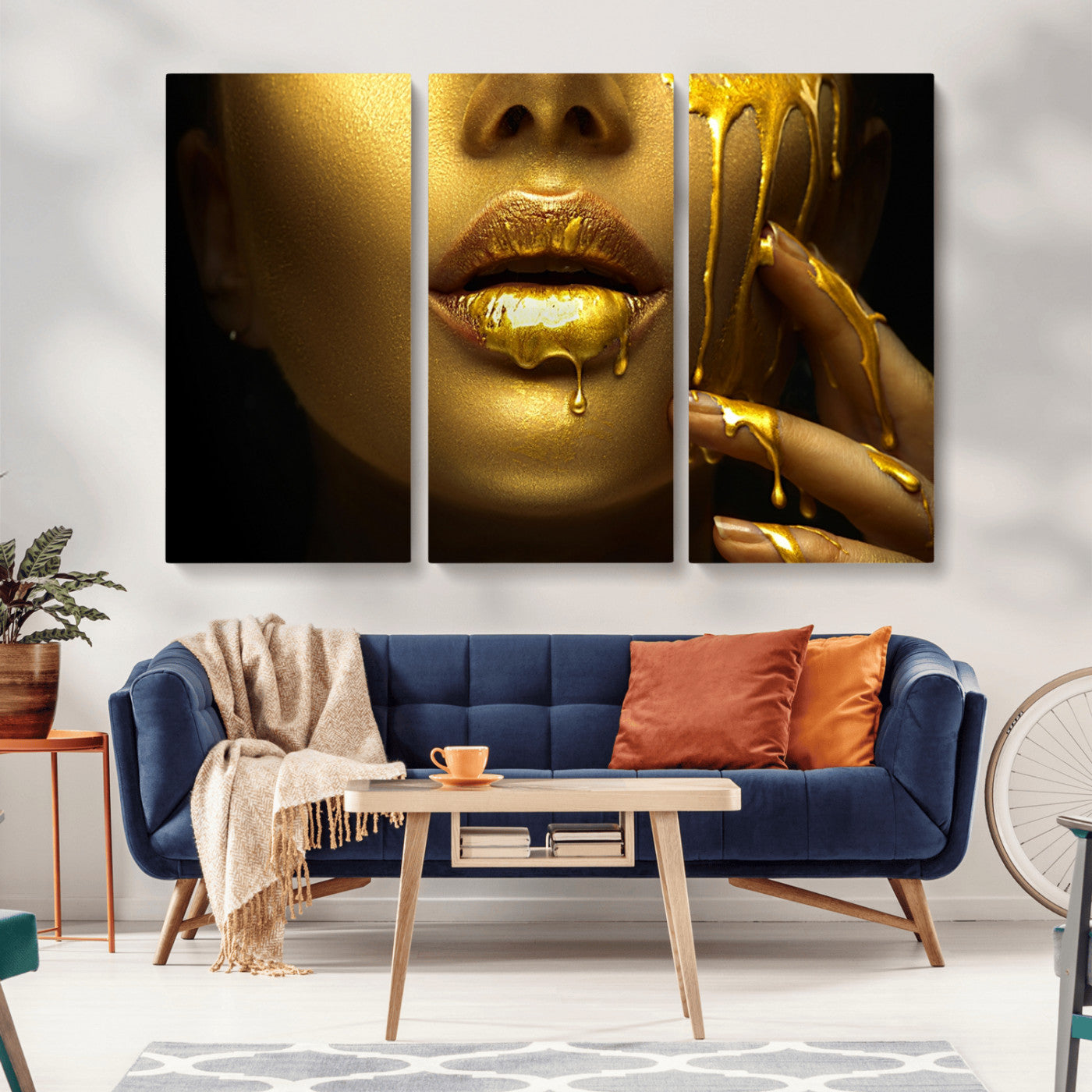 -Gold and Women Wall Art Canvas Print