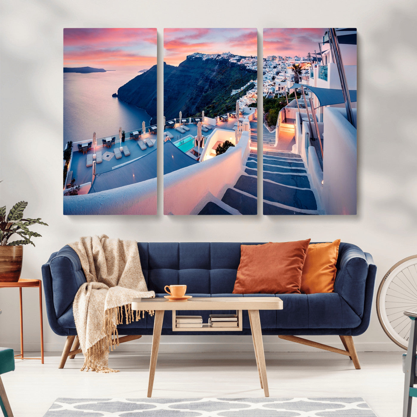 -Santorini Island Wall Art Canvas Print