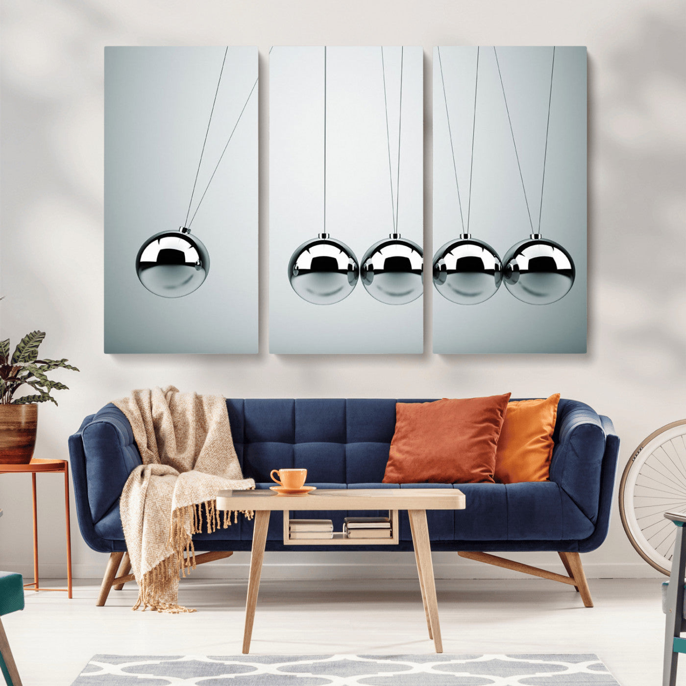 -Newton's Cradle Wall Art Canvas Print, Framed Newton Cradle Wall Art