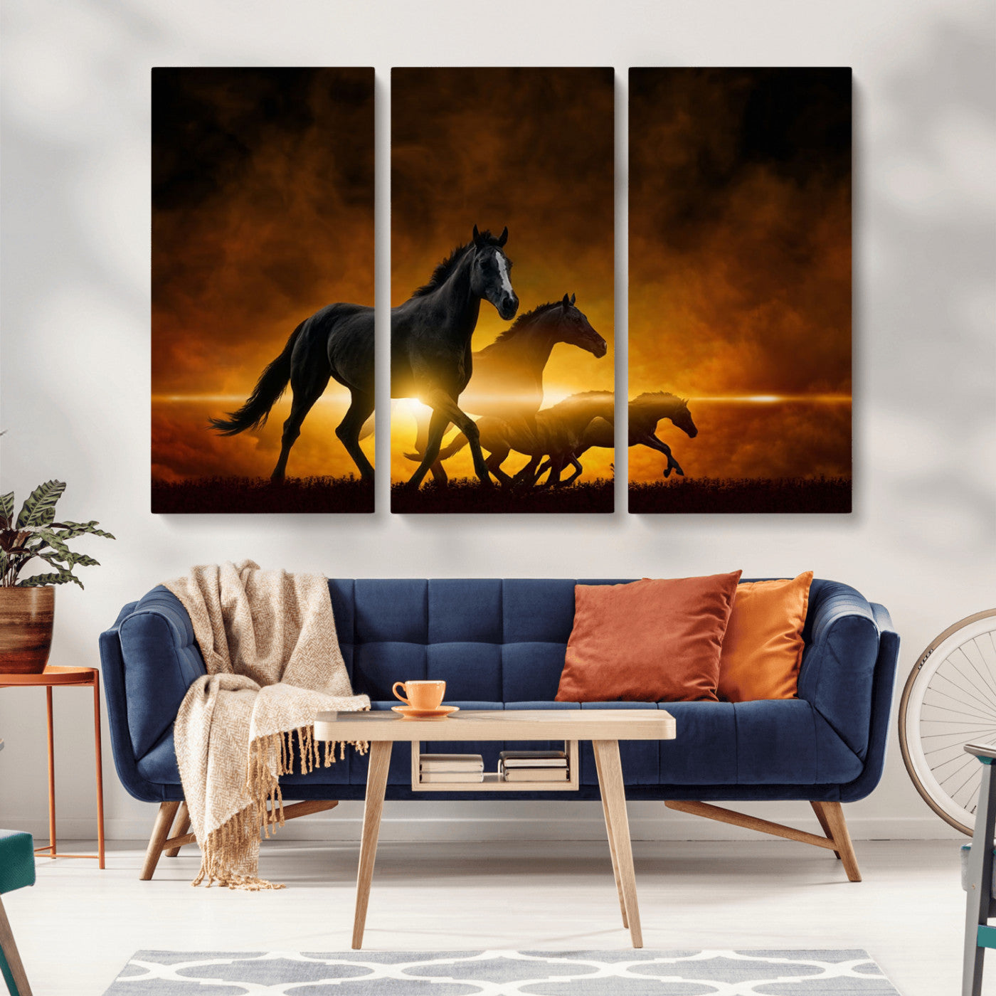 -Horse Wall Art Canvas Print, Multi Panel Animal Canvas Print