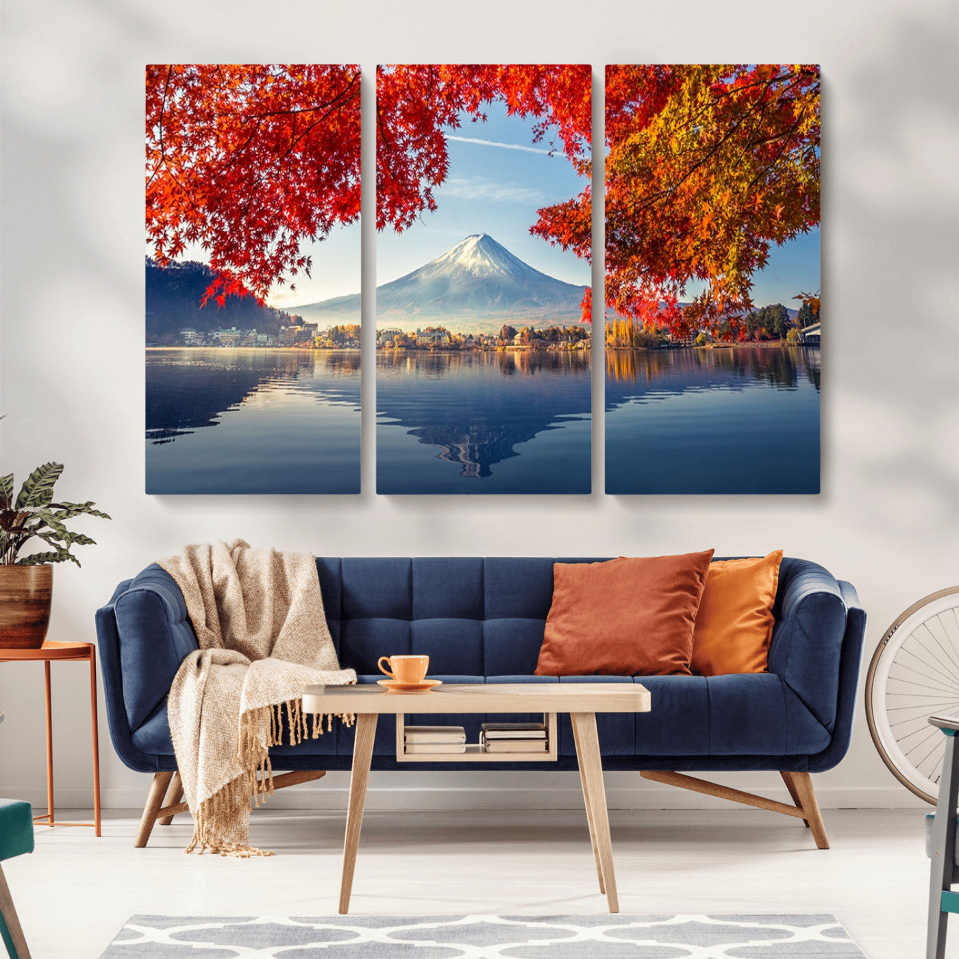 -Mount Fuji Canvas Wall Art Japan Autumn Mountain Canvas Print Wall Art