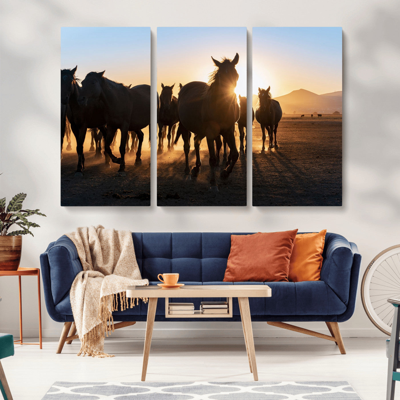 -Horse Herd Wall Art Animal Canvas Print