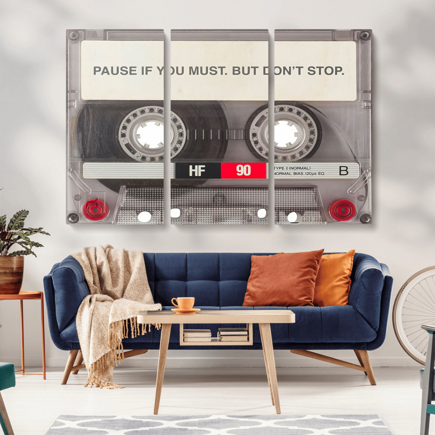 -Music Cassette Iconic Wall Art Canvas Print