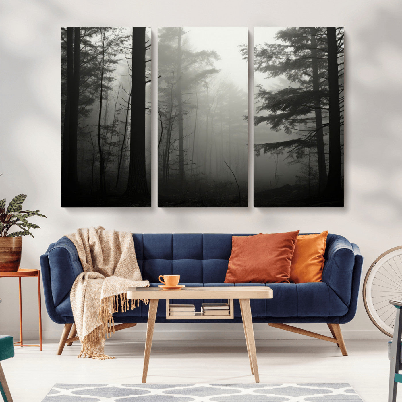 -Misty Forest Wall Art Premium Canvas Print a Foggy and Serene Atmosphere - Nature Wall Art