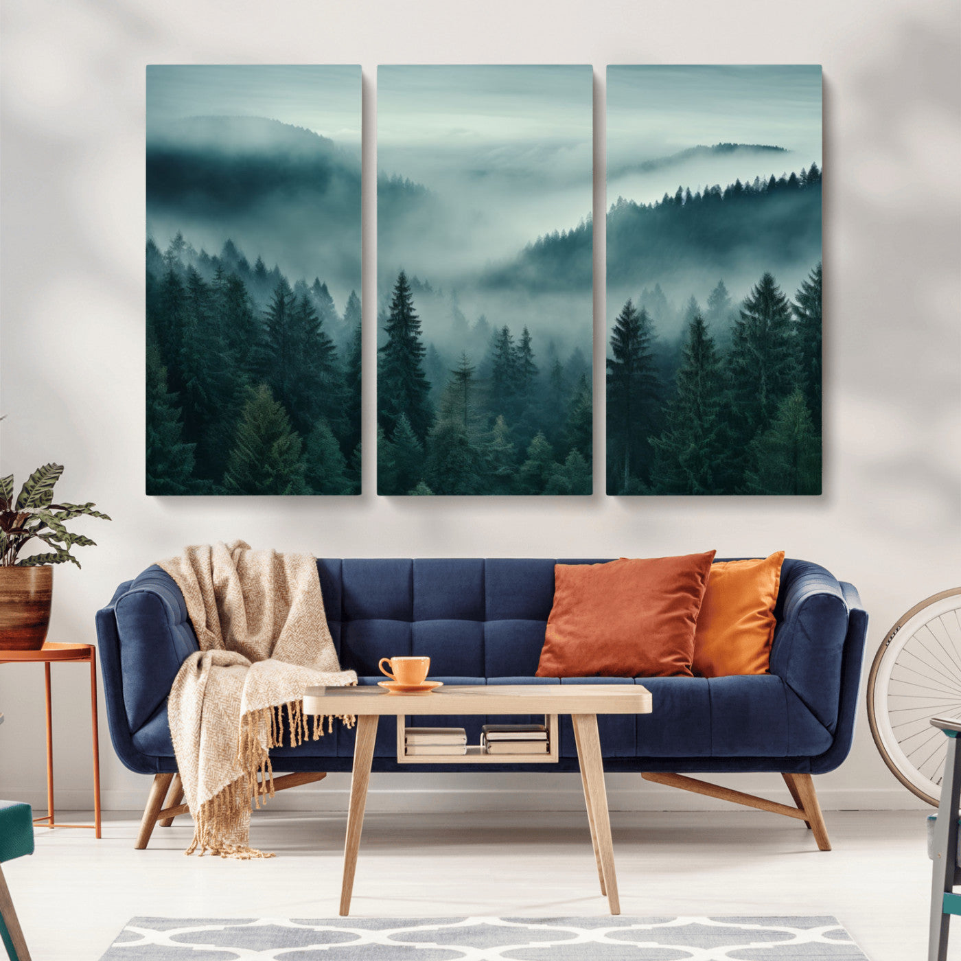-Captivating Misty Foggy Forest Wall Art Premium Canvas Print