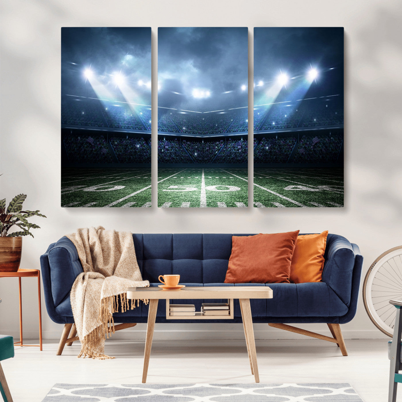 74741-MGV-CV-36X24-American Football Stadium Wall Art Canvas, American Football Stadium Canvas Print