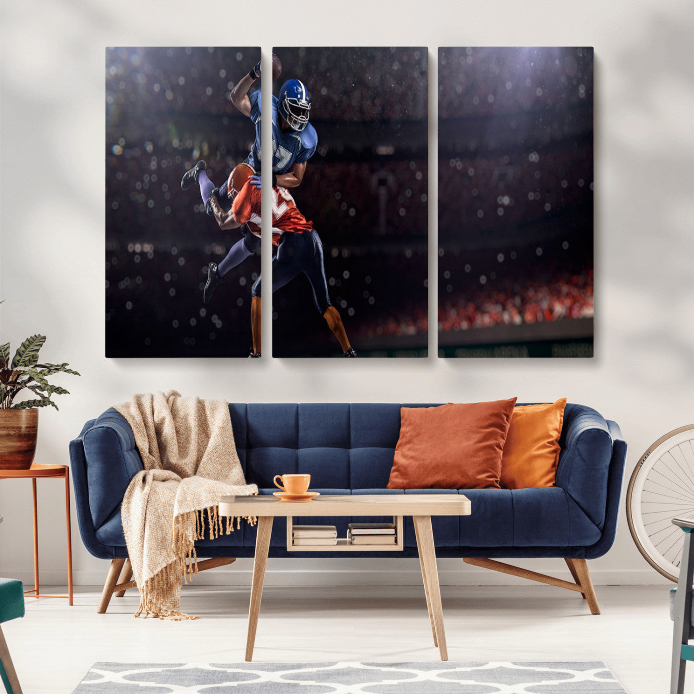 68009-MGV-CV-36X24-American Football Wall Art Canvas Print, Stadium Sport Wall Art Print