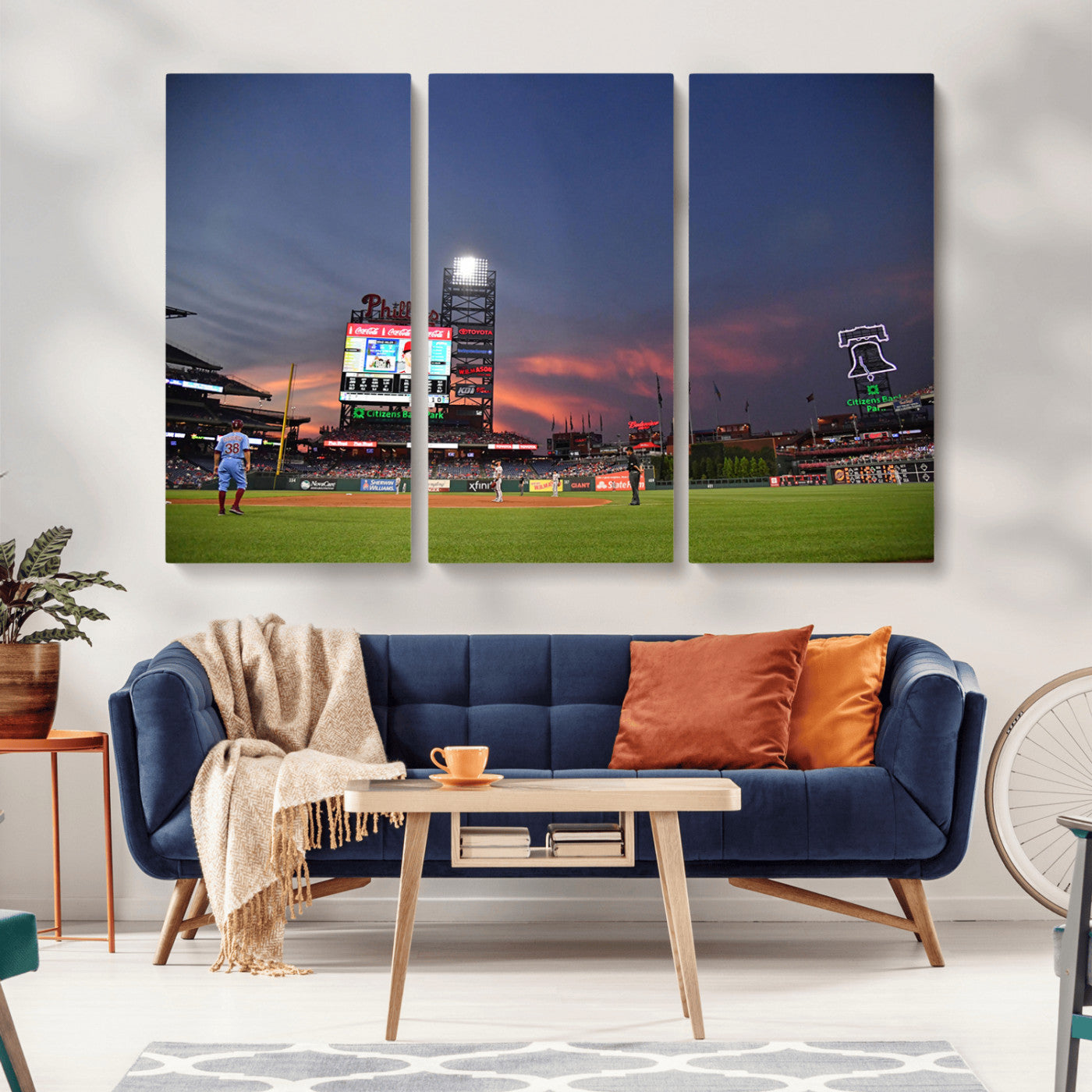 22594-MGV-CV-36X24-Philadelphia Phillies Baseball Print - Philadelphia Citizens Bank Park Stadium Wall Art, Phillies