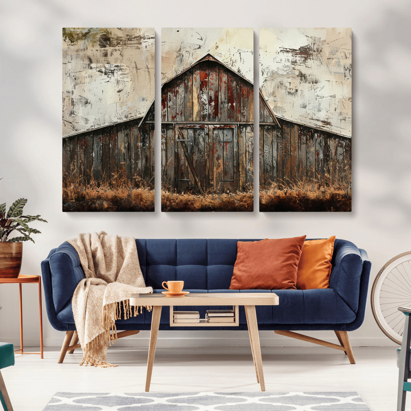 -Rustic Barn Wall Art | Farmhouse Wall Decor Canvas Print | Ready to Hang Barn Decor for Cabin or