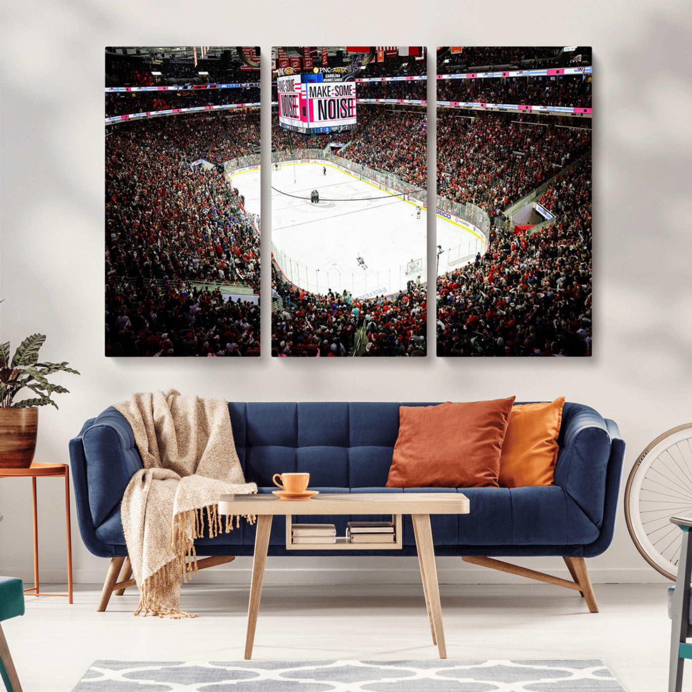 -PNC Arena Raleigh North Carolina Hurricanes Hockey Stadium Wall Art Canvas, North Carolina