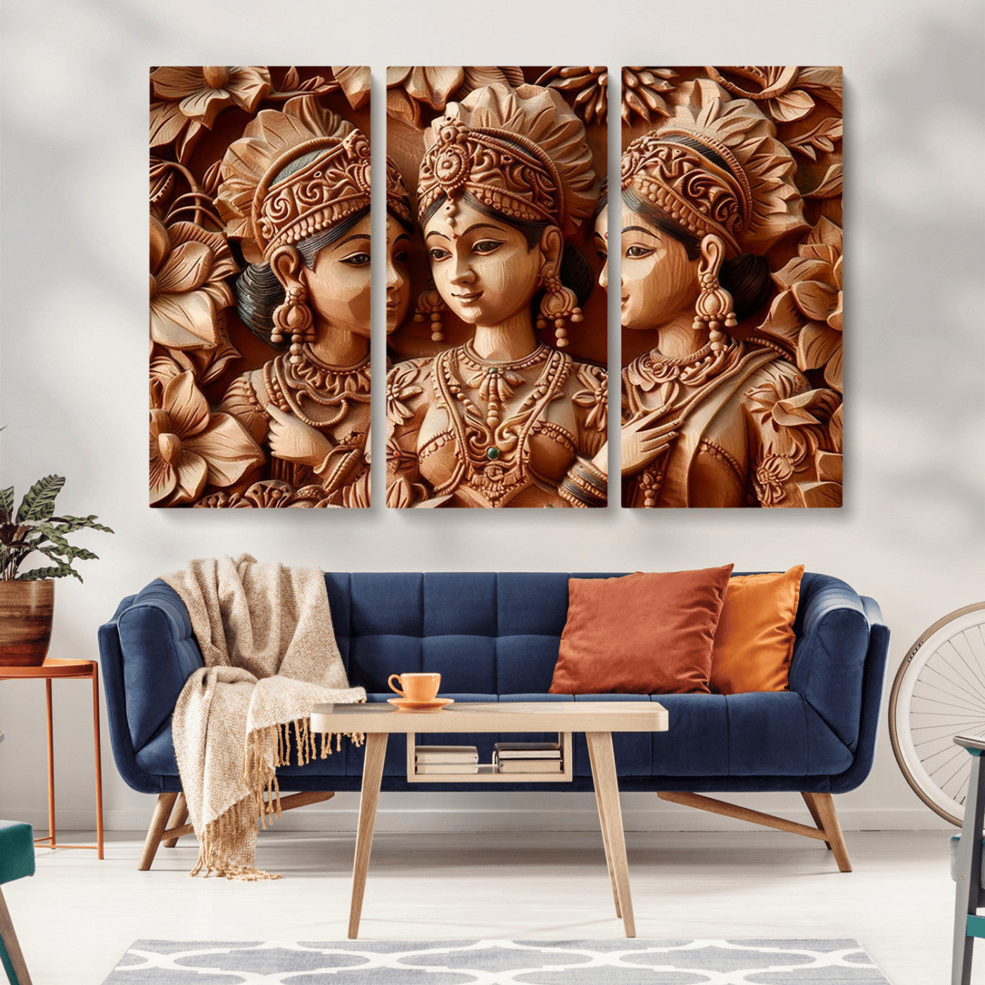 89522-MGV-CV-36X24-Indian Woman Statue Wall Art Canvas Print