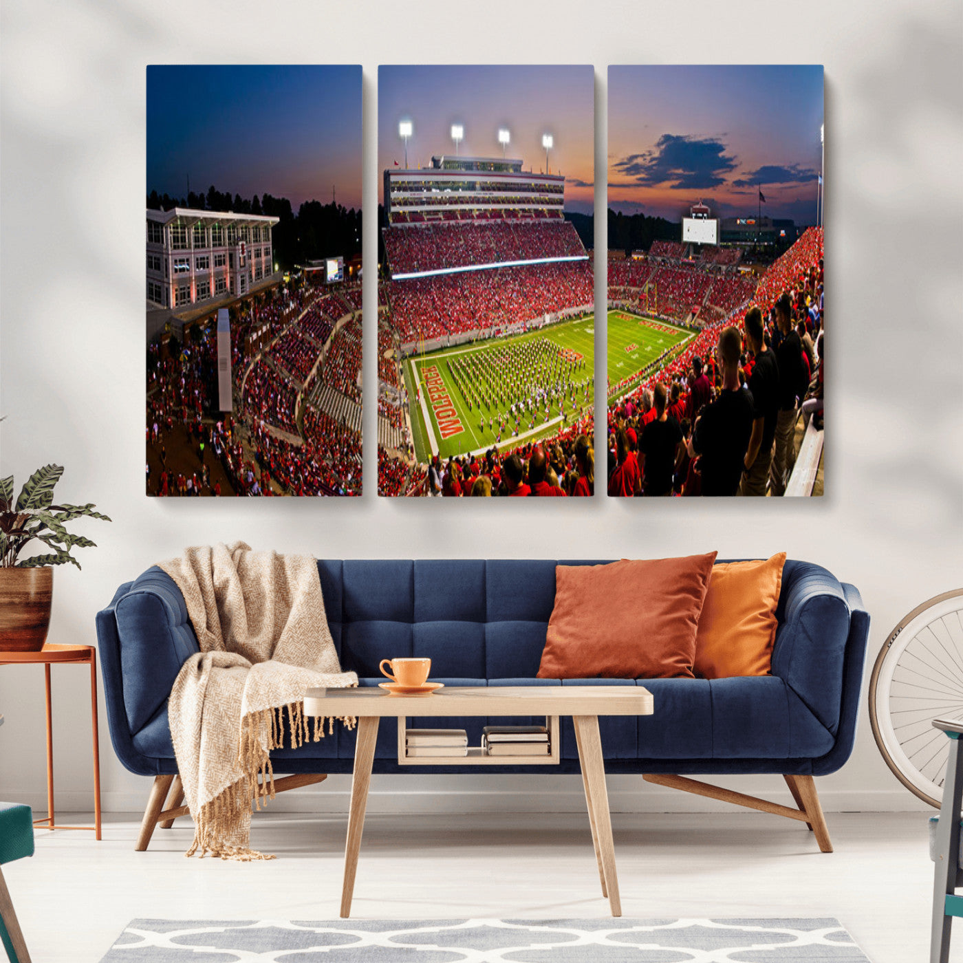 -NC State Wolfpack Football Team Print - Raleigh Carter-Finley Stadium Wall Art Canvas Print