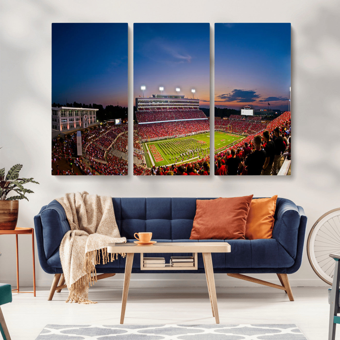-NC State Wolfpack Football Team Print - Raleigh Carter-Finley Stadium Wall Art Canvas Print