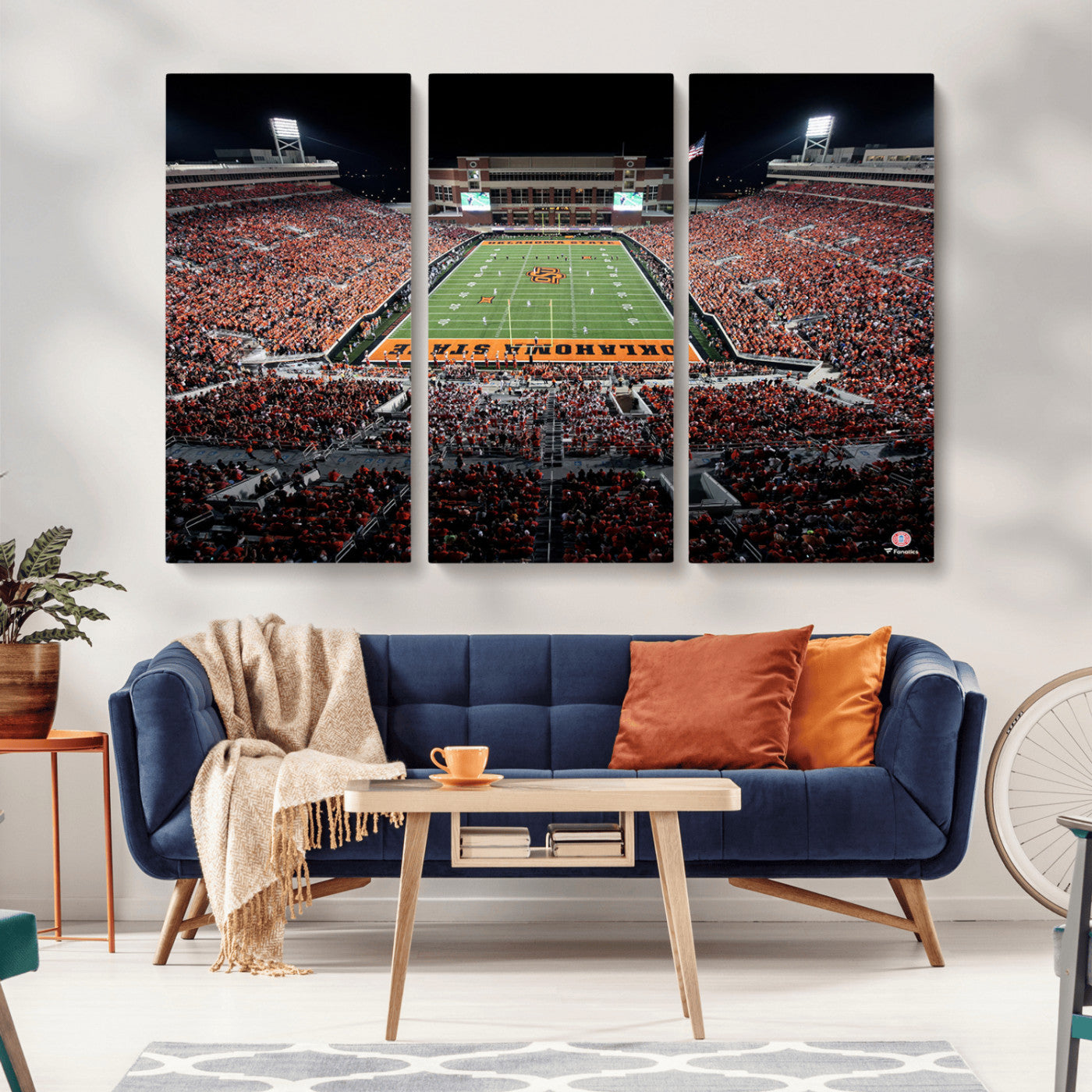 81675-MGV-CV-36X24-Boone Pickens Stadium Wall Art Oklahoma State Cowboys Print Framed Sports Canvas Art for Home, Office, Living Room