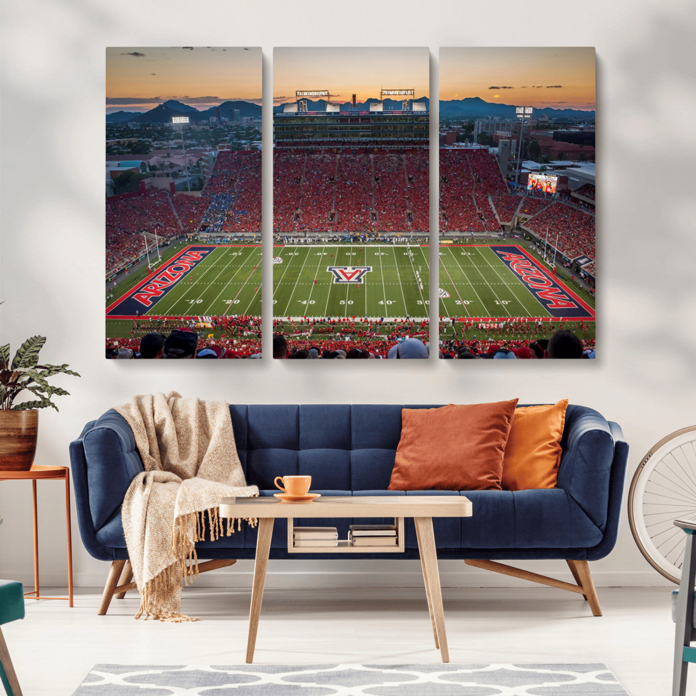 45563-MGV-CV-36X24-Arizona Wildcats Football Team Print - Tucson Arizona Stadium Wall Art Canvas Print