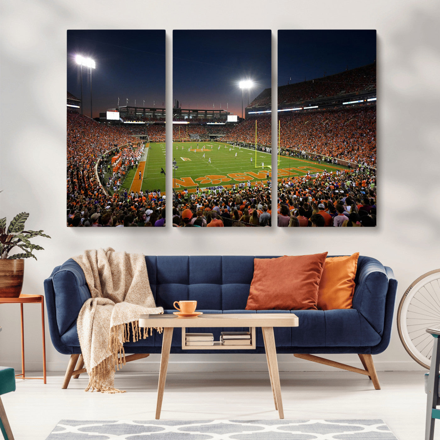 -Clemson University Tigers Art Print, Football Team Print - Clemson Memorial Stadium Wall Art Canvas