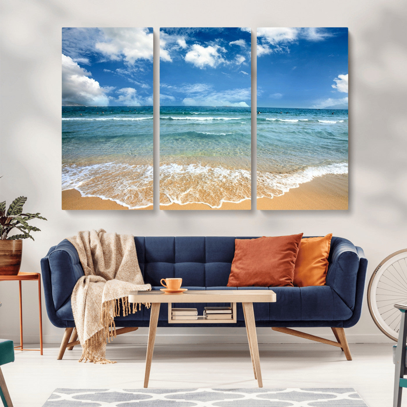 -Sea View From the Beach Canvas Print