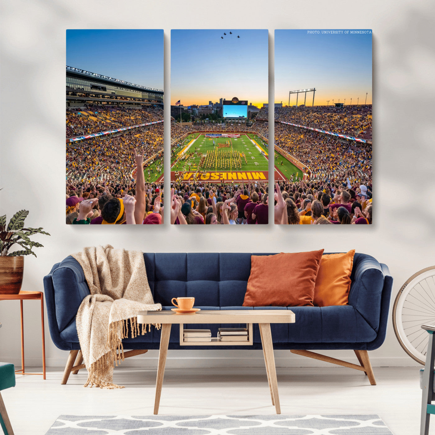 63452-MGV-CV-36X24-University of Minnesota Golden Gophers Football Team Print - Minneapolis Huntington Bank Stadium