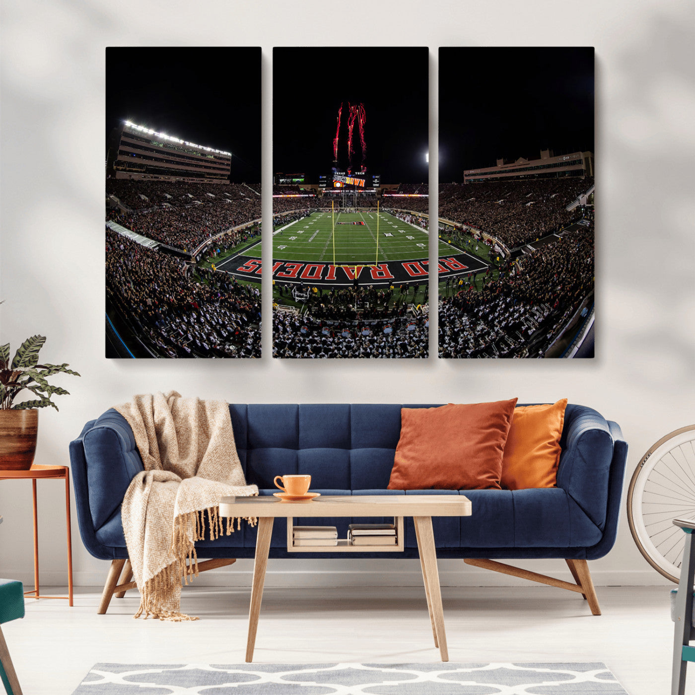 -Framed Texas Tech Red Raiders Stadium Canvas, Texas Tech Red Raiders Football Team Print - Lubbock