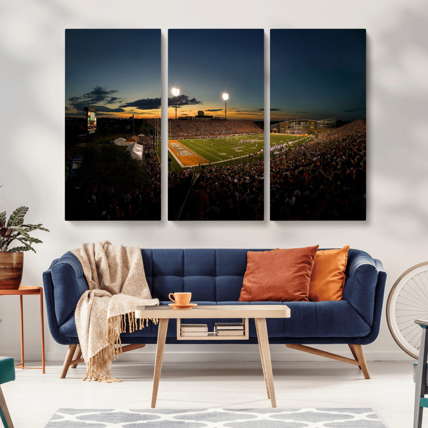 15980-MGV-CV-36X24-Ball State Cardinals Football Team Print - Muncie Scheumann Stadium Wall Art Canvas Print