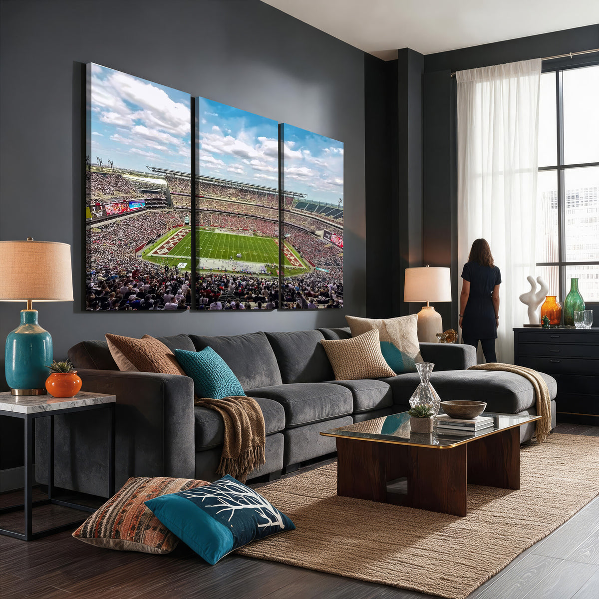 29243-PAN-FL-20X10 - The Temple University Owls Athletics Team Print - Philadelphia Lincoln Financial Field Stadium Wall