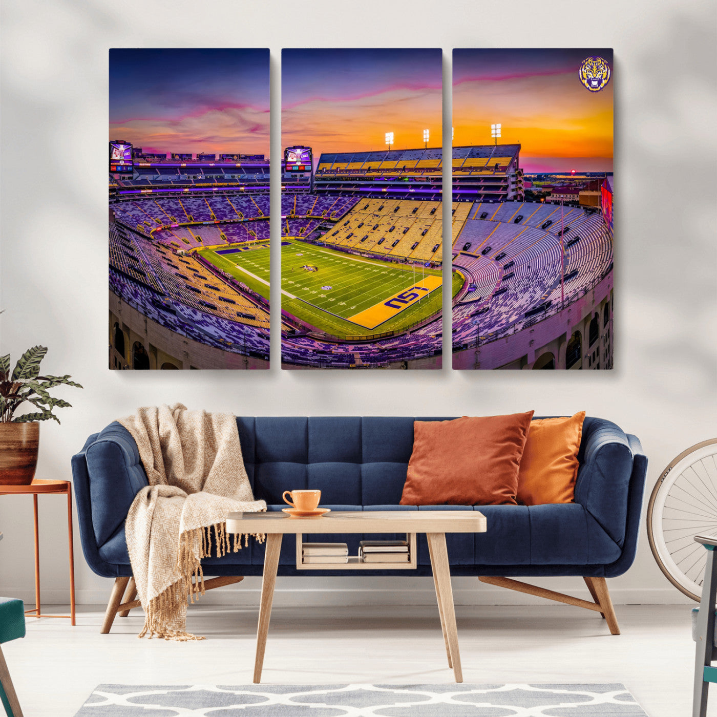93538-MGV-CV-36X24-The Louisiana State University Tigers Football Team Print - Baton Rouge Tiger Stadium Wall Art
