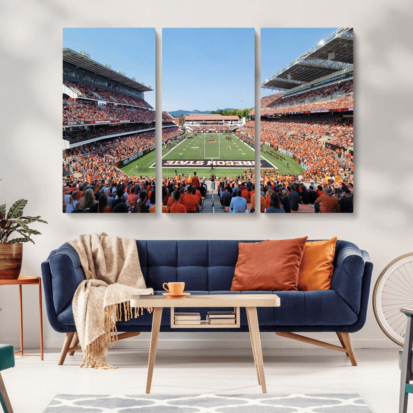 35211-MGV-CV-36X24-Oregon State Beavers Football Team Print - Corvallis Reser Stadium Wall Art Canvas Print