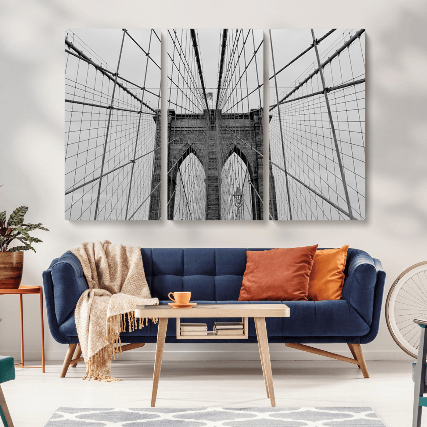 -Large Brooklyn Bridge Wall Art Canvas Print
