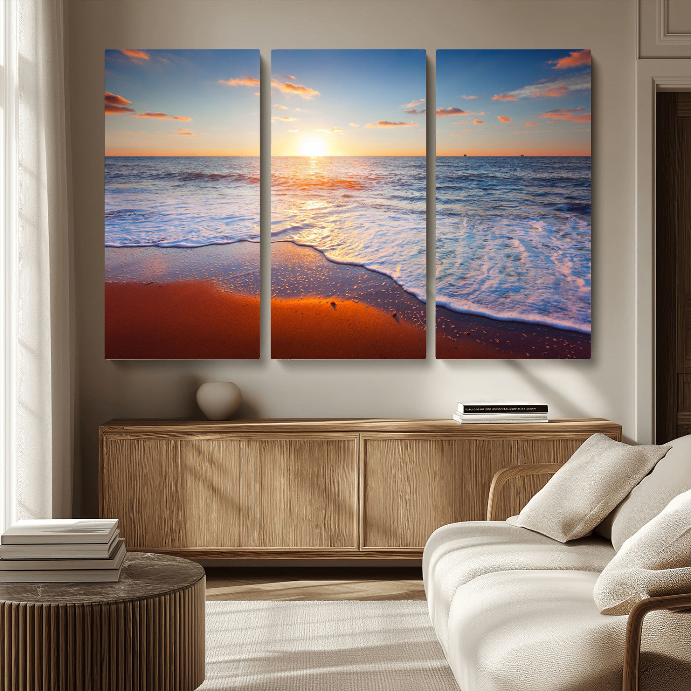 96736-MGV-CV-36X24-Ocean Beach Canvas Wall Art Beach Canvas, Coastal Sunset Tropical Island Beach Sunset Artwork Print