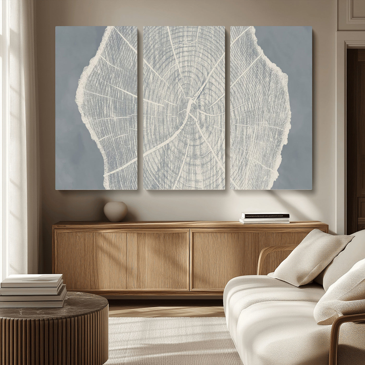 25547-MGV-CV-36X24-Abstract Tree Ring Wall Art Canvas Print – Nature-Inspired, Ready to Hang, Modern Home Decor
