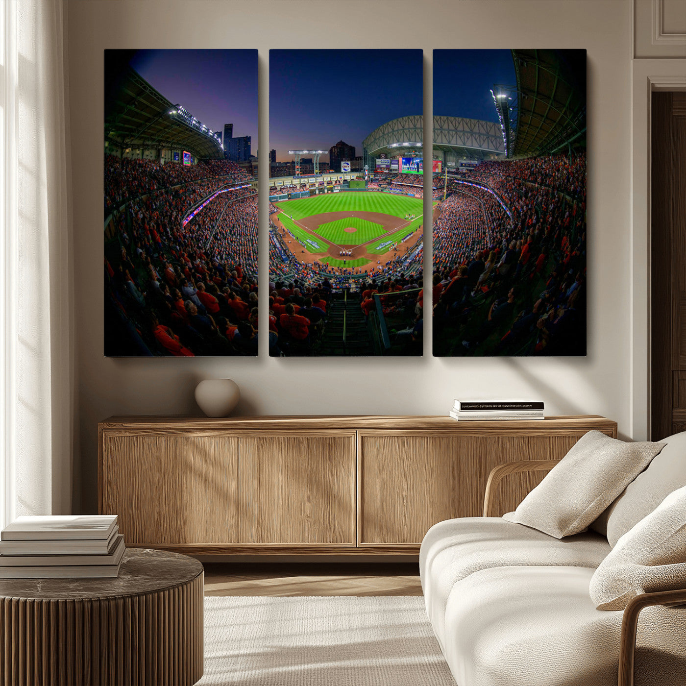 -Houston Astros Baseball Print Canvas - Houston Minute Maid Park Stadium Wall Art Canvas Print