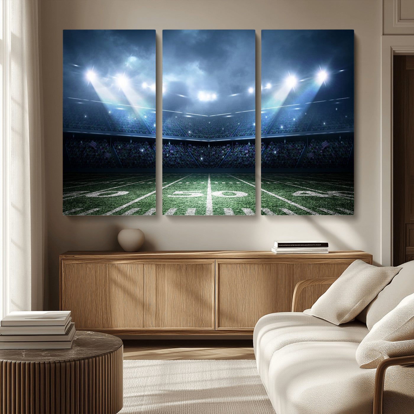 74741-MGV-CV-36X24-American Football Stadium Wall Art Canvas, American Football Stadium Canvas Print