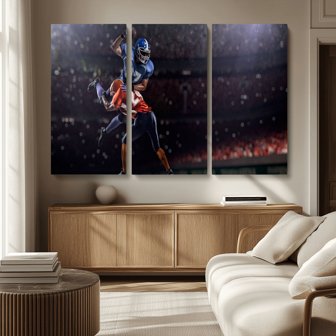 68009-MGV-CV-36X24-American Football Wall Art Canvas Print, Stadium Sport Wall Art Print