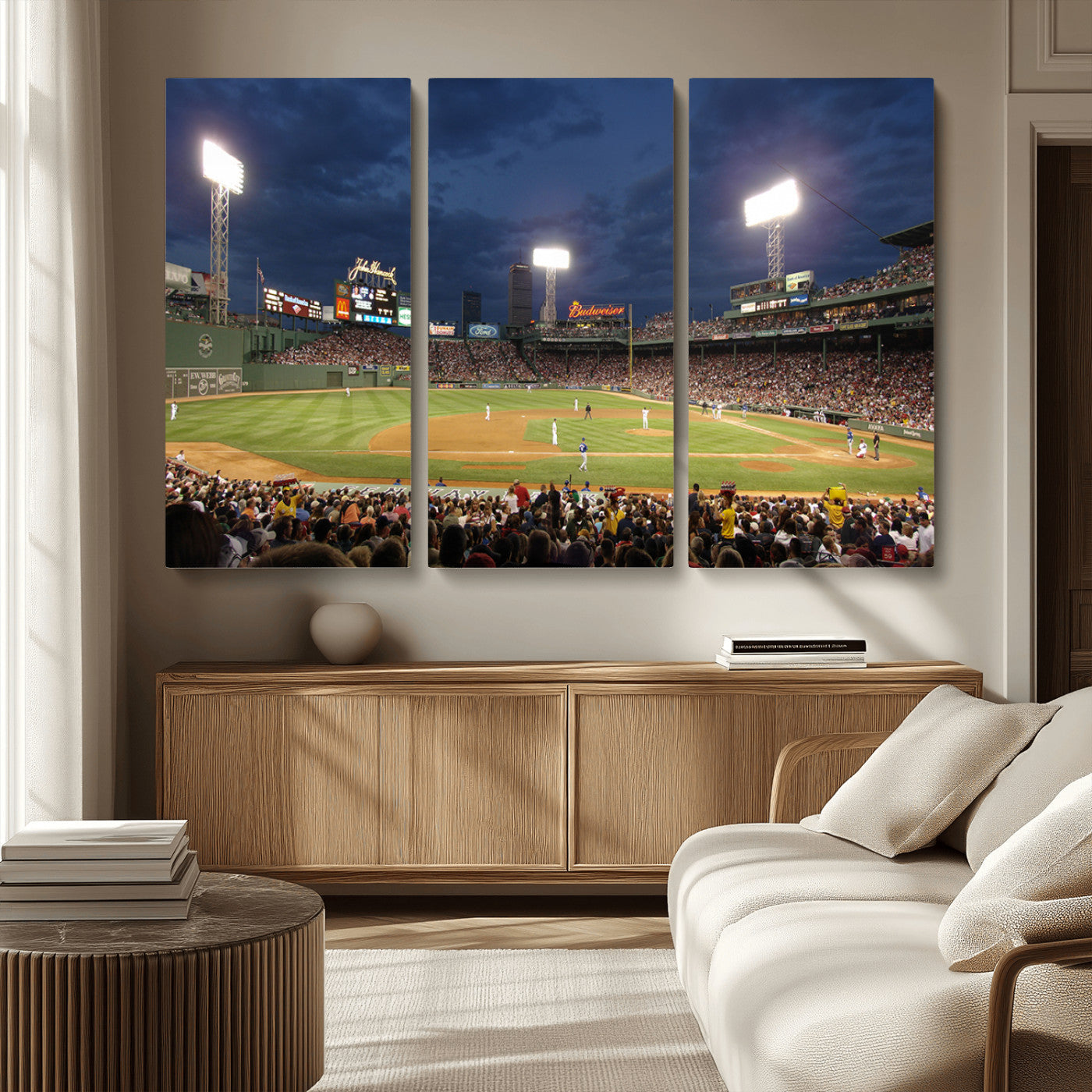 -Boston Red Sox Baseball Team Print Canvas - Massachusetts Fenway Park Stadium Wall Art Canvas Print