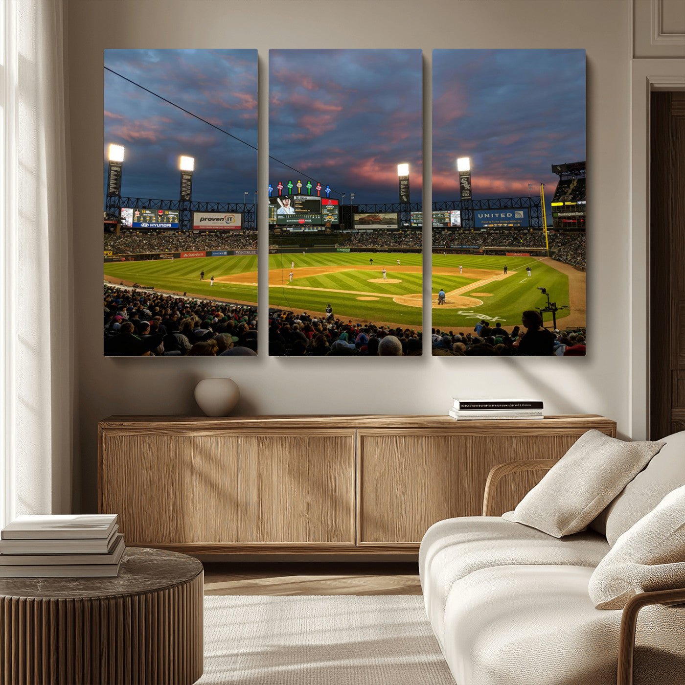 -Chicago White Sox Baseball Team Print Canvas- Guaranteed Rate Field Stadium Wall Art Canvas Print