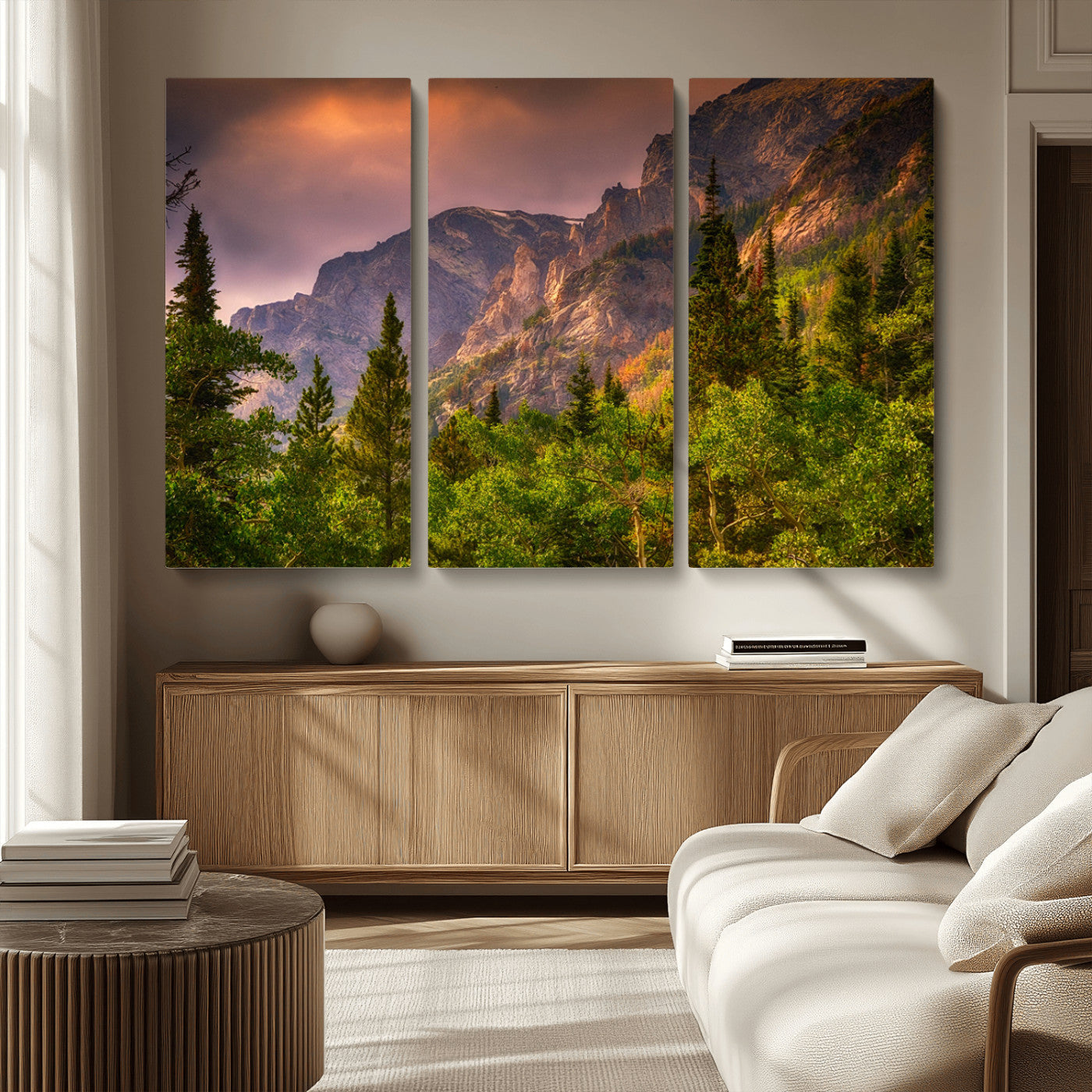 -Colorado Rockies Mountains Wall Art Canvas Print | Ready to Hang Framed Mountain Landscape
