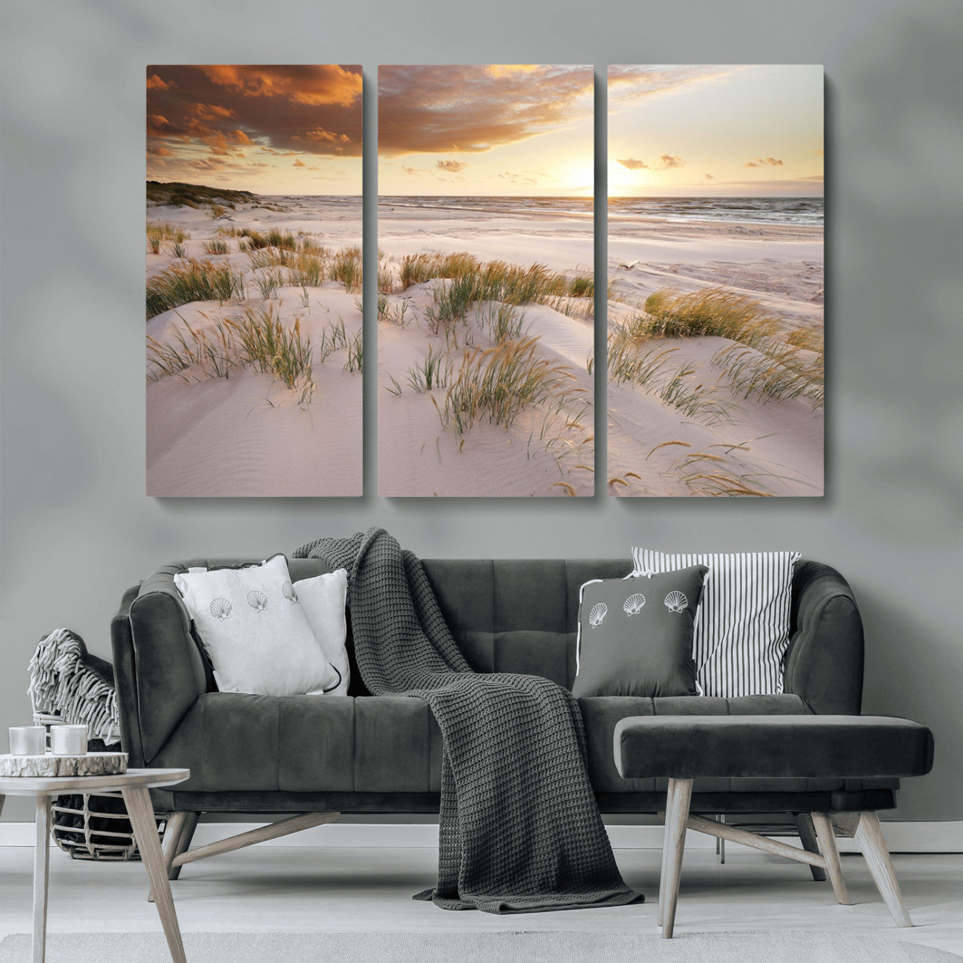 61246-MGV-CV-36X24-Flight Over Coastal Beach Landscape, Flight Over Coastal Beach Print Canvas Wall Art
