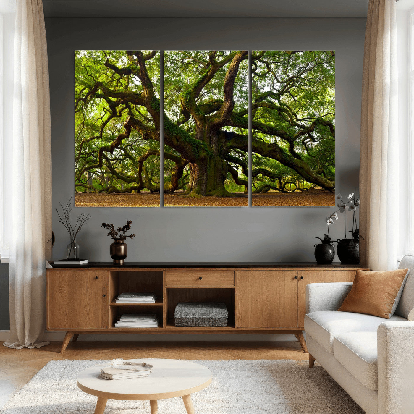 29407-MGV-CV-36X24 - Angel Oak Tree Wall Art Canvas Print | Large Forest Tree Nature Photography Print on Canvas