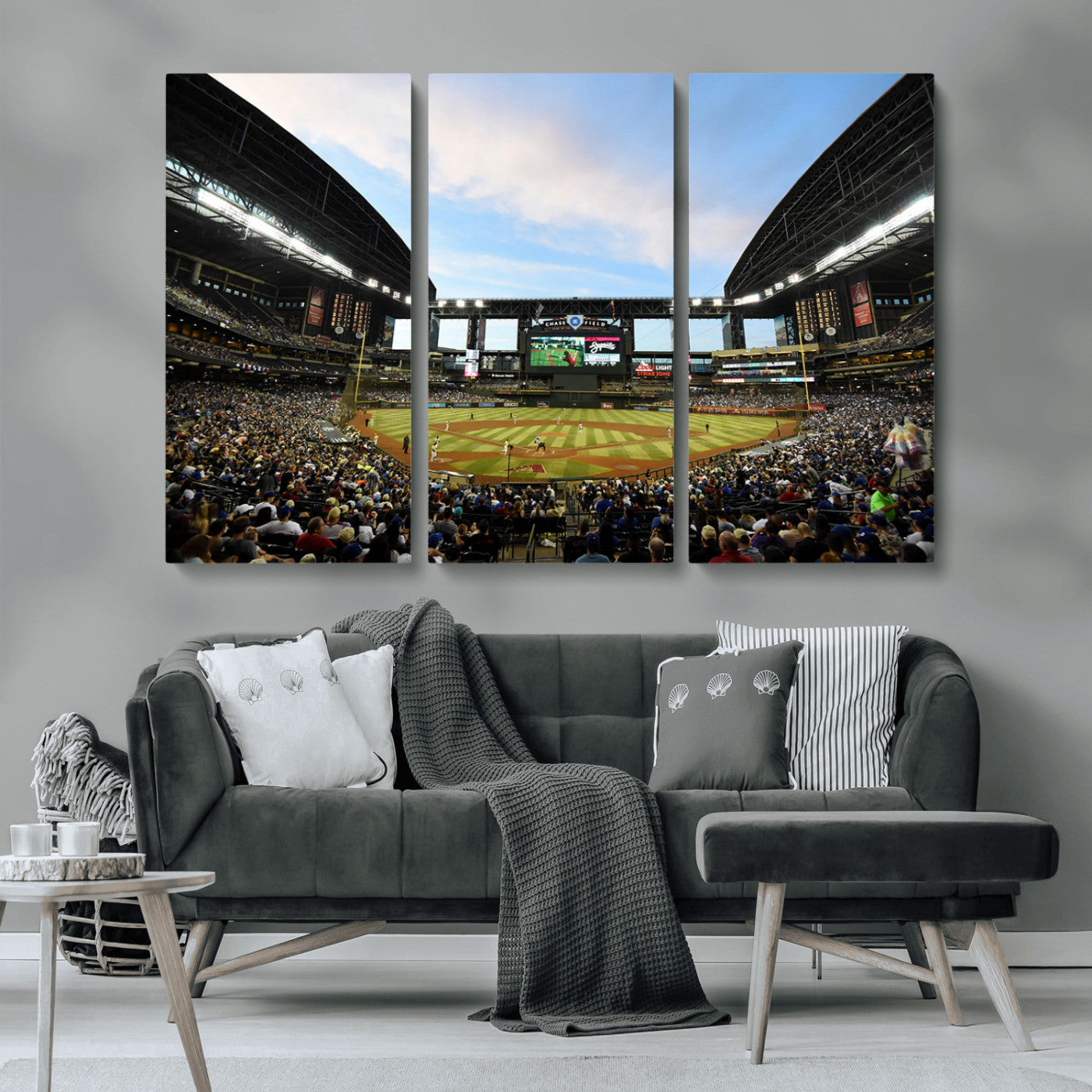 92672-MGV-CV-36X24-Arizona Diamondbacks Team Print - Phoenix Chase Field Stadium Wall Art Canvas Print