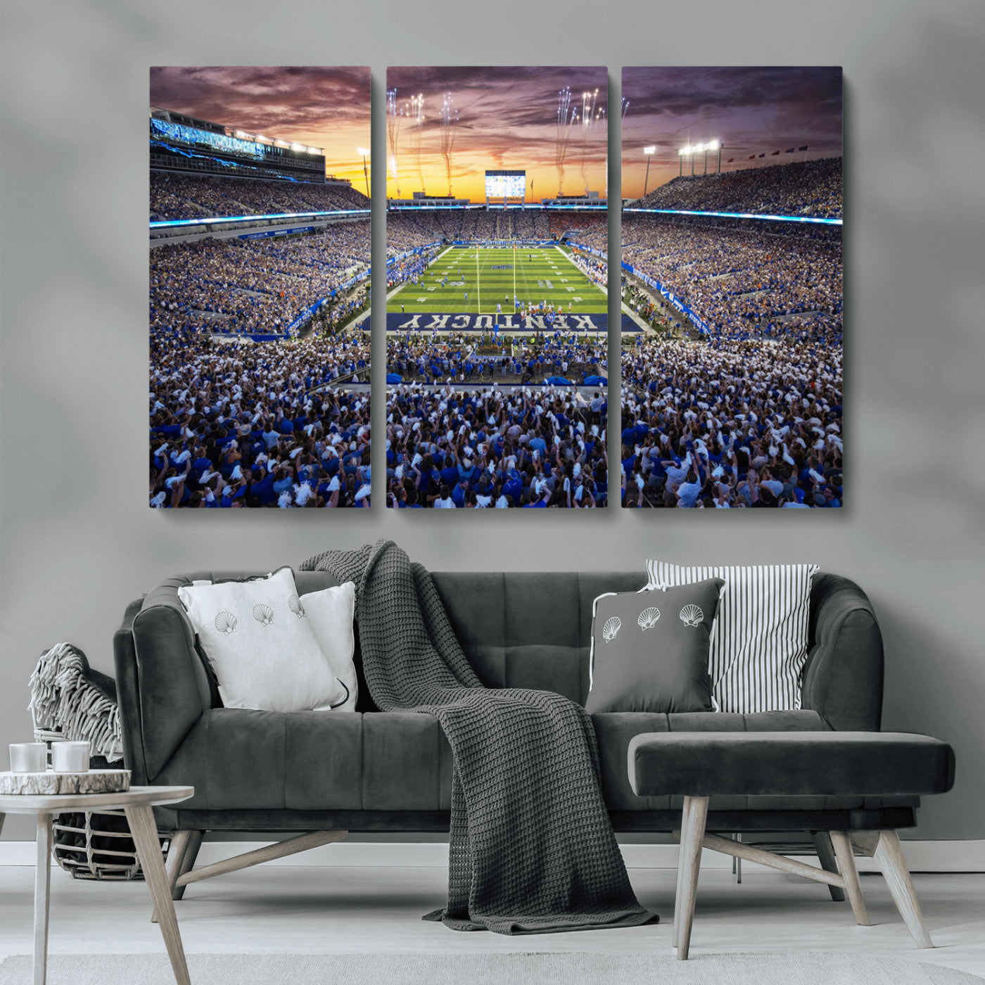 78524-MGV-CV-36X24-Kroger Field Wall Art Print - Kentucky Stadium Wall Art Print - Sunset Football Stadium Wall Decor -