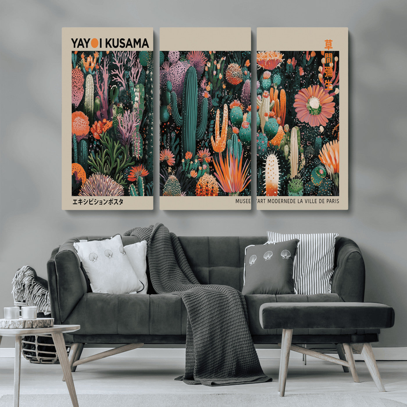 20505520-MGV-CV-36X24-Yayoi Kusama Art Print Canvas – Abstract Mount Fuji Japanese Wall Art Contemporary Modern Artwork for Home, Office