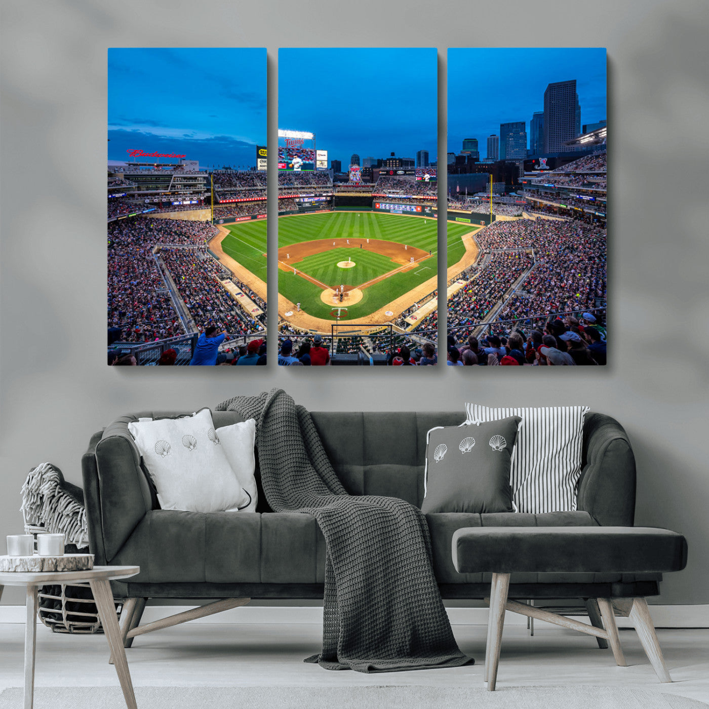-Target Field Stadium Wall Art Canvas Print – Minnesota Twins Baseball Team Iconic Ballpark Scene for home, office