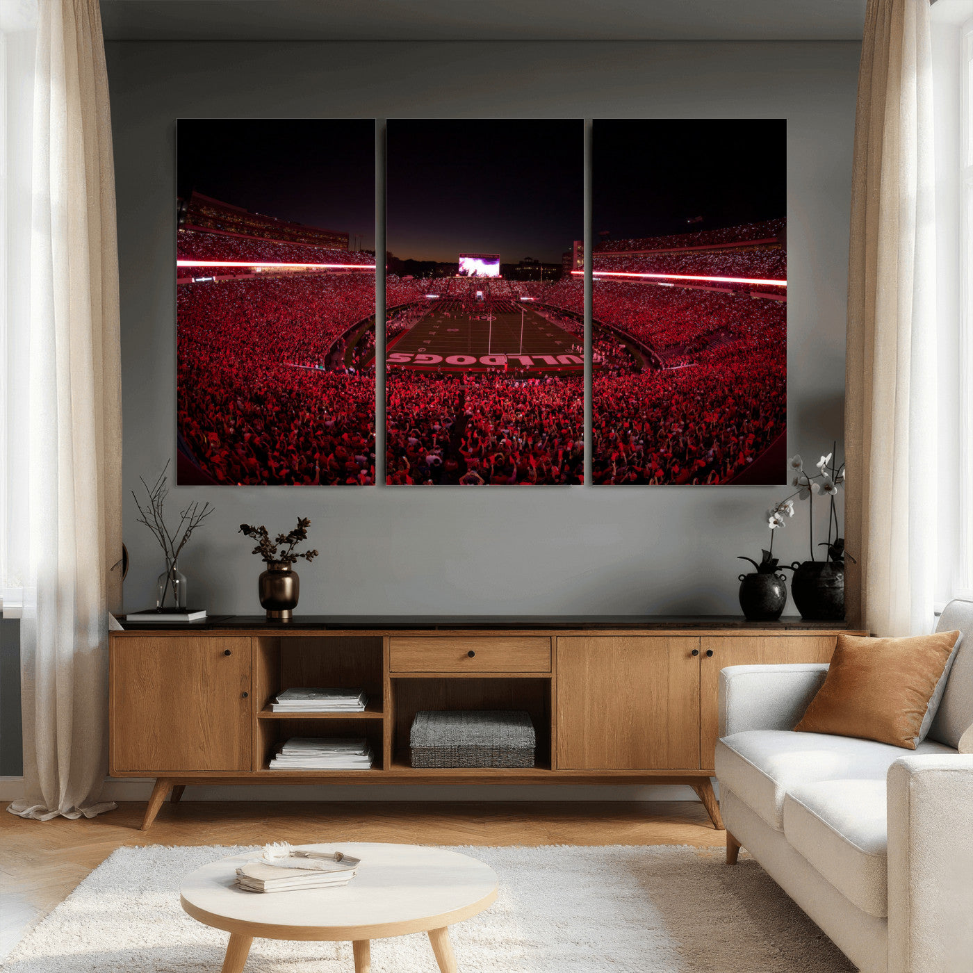 76277124-MGV-CV-36X24 - Sanford Stadium Wall Art Canvas Print – Georgia Bulldogs Football Artwork Print for Home, Office, and Sports Room Decor